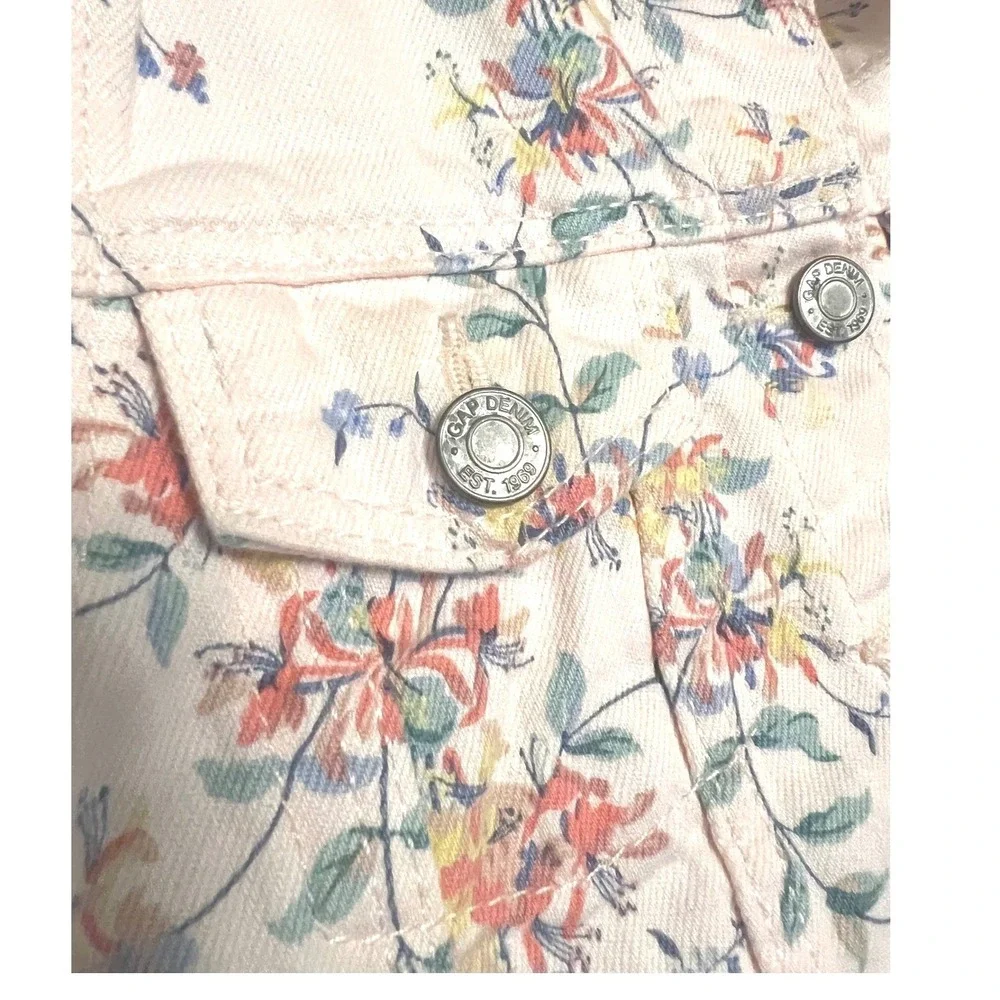Gap Kids Pink Floral Denim Trucker Jacket Toddler Girls 4T‎ Botanical Print